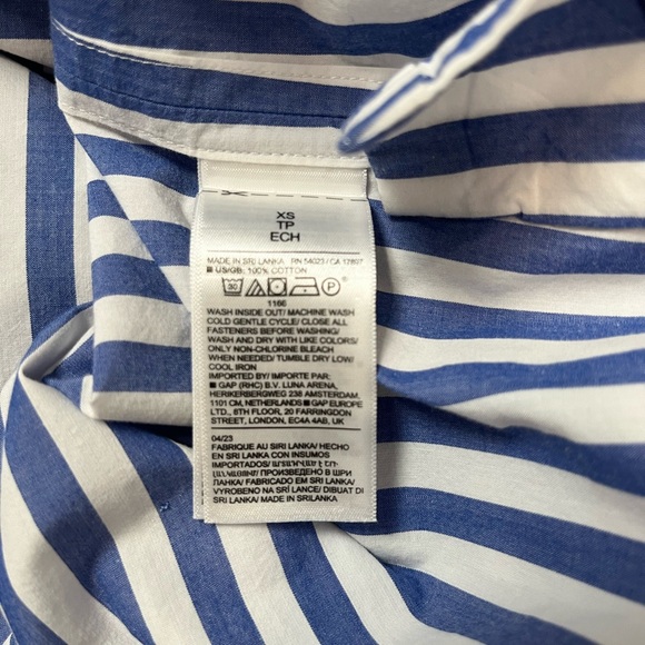 Banana Republic Blue and White Striped Button Down Shirt Size XS - Picture 6 of 6